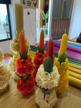 Load image into Gallery viewer, OAXACAN HANDMADE BEESWAX LARGE WEDDING VELAS CANDLES WITH FLOWERS
