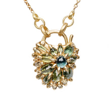 Load image into Gallery viewer, POLLY WALES Petite Coeur de Fantaisie Padlock Necklace- Mixed Greens
