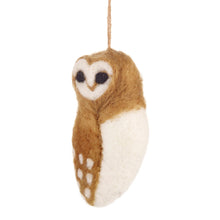 Load image into Gallery viewer, FELT SO GOOD Tyto Alba Hanging Fair Trade Hanging Owl Decoration
