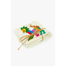 Load image into Gallery viewer, HANDMADE Otomi Embroidered COLORFUL Napkin Set - Natural SIX NAPKINS PER SET
