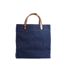 Load image into Gallery viewer, HARDMILL GROCERY TOTE - WAXED CANVAS - NAVY
