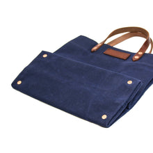 Load image into Gallery viewer, HARDMILL GROCERY TOTE - WAXED CANVAS - NAVY

