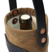 Load image into Gallery viewer, HARDMILL WINE TOTE - WAXED CANVAS - TAN
