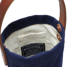 Load image into Gallery viewer, HARDMILL WINE TOTE - WAXED CANVAS - NAVY
