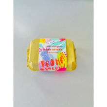 Load image into Gallery viewer, PINK STORIES YELLOW EGG CARTON  6 PACK CANDLES DIP DYE EGGS
