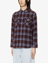 Load image into Gallery viewer, GODS TRUE CASHMERE PLUM TARTAN WITH AMETHYST BUTTONS UNISEX
