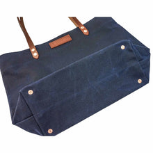 Load image into Gallery viewer, HARDMILL MARKET TOTE - WAXED CANVAS - NAVY
