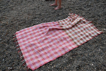 Load image into Gallery viewer, PRIMROSE PINK CHECKER 100% COTTON BLANKET, THROW, WRAP, TOWEL

