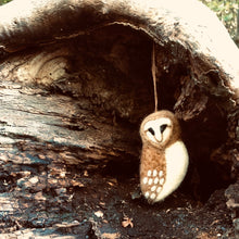 Load image into Gallery viewer, FELT SO GOOD Tyto Alba Hanging Fair Trade Hanging Owl Decoration
