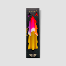Load image into Gallery viewer, PINK STORIES Dip Dye Xmas * Neon holiday PURPLE  PINK ORANGE CANDLES
