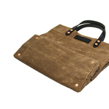 Load image into Gallery viewer, HARDMILL GROCERY TOTE - WAXED CANVAS - TAN
