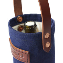 Load image into Gallery viewer, HARDMILL WINE TOTE - WAXED CANVAS - NAVY
