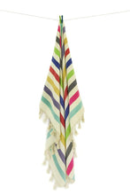 Load image into Gallery viewer, NATIVA towel blanket stripe rainbow Color Block Striped Throw- Multi Original
