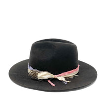 Load image into Gallery viewer, LOVELY BIRD BROOKLYN FEDORA - WASHED BLACK W SILK TRIM

