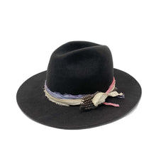 Load image into Gallery viewer, LOVELY BIRD BROOKLYN FEDORA - WASHED BLACK W SILK TRIM
