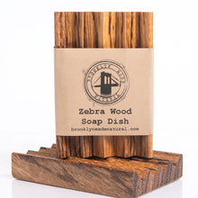 Load image into Gallery viewer, BROOKLYN MADE NATURAL ZEBRA WOOD SOAP DISH NATURAL WOOD 4"
