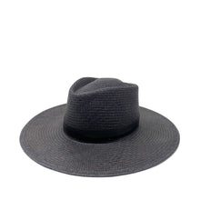 Load image into Gallery viewer, LOVELY BIRD PALOMA PANAMA STRAW FEDORA  IN BLACK
