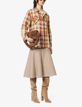Load image into Gallery viewer, GODS TRUE CASHMERE CINNAMON TARTAN TIGERS EYE BUTTONS
