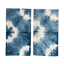 Load image into Gallery viewer, FIBER + MUD  Indigo Dyed Shibori Tea Towel DARK STARS
