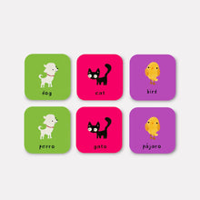 Load image into Gallery viewer, WORLDWIDE BUDDIES Minilingo, Spanish/English Card Game KIDS
