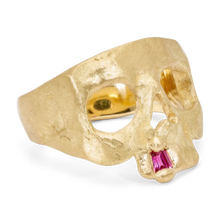 Load image into Gallery viewer, POLLY WALES Extra Small Pink Snaggletooth Skull Ring SIZE 4.5
