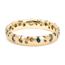 Load image into Gallery viewer, POLLY WALES Blue / Green Confetti Ring Narrow size 7.5

