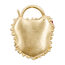 Load image into Gallery viewer, POLLY WALES Large Rainbow Sapphire Encrusted 18k Padlock Rainbow / Grande Fantaisie Padlock Necklace
