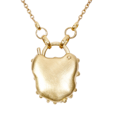 Load image into Gallery viewer, POLLY WALES Plum Blossom Petite Coeur de Fantaisie Padlock Necklace Red/Pinks

