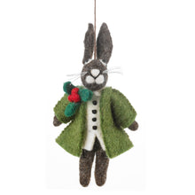 Load image into Gallery viewer, FELT SO GOOD Handmade Felt Hector Christmas Hare Hanging Decoration
