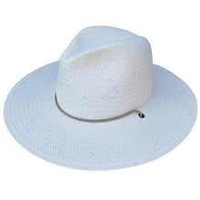 Load image into Gallery viewer, LOVELY BIRD SEDONA TRAVEL PACKABLE STRAW FEDORA WHITE WITH TIES
