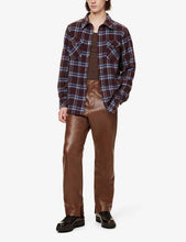 Load image into Gallery viewer, GODS TRUE CASHMERE PLUM TARTAN WITH AMETHYST BUTTONS UNISEX
