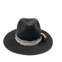 Load image into Gallery viewer, LOVELY BIRD BROOKLYN FEDORA - WASHED BLACK W SILK TRIM

